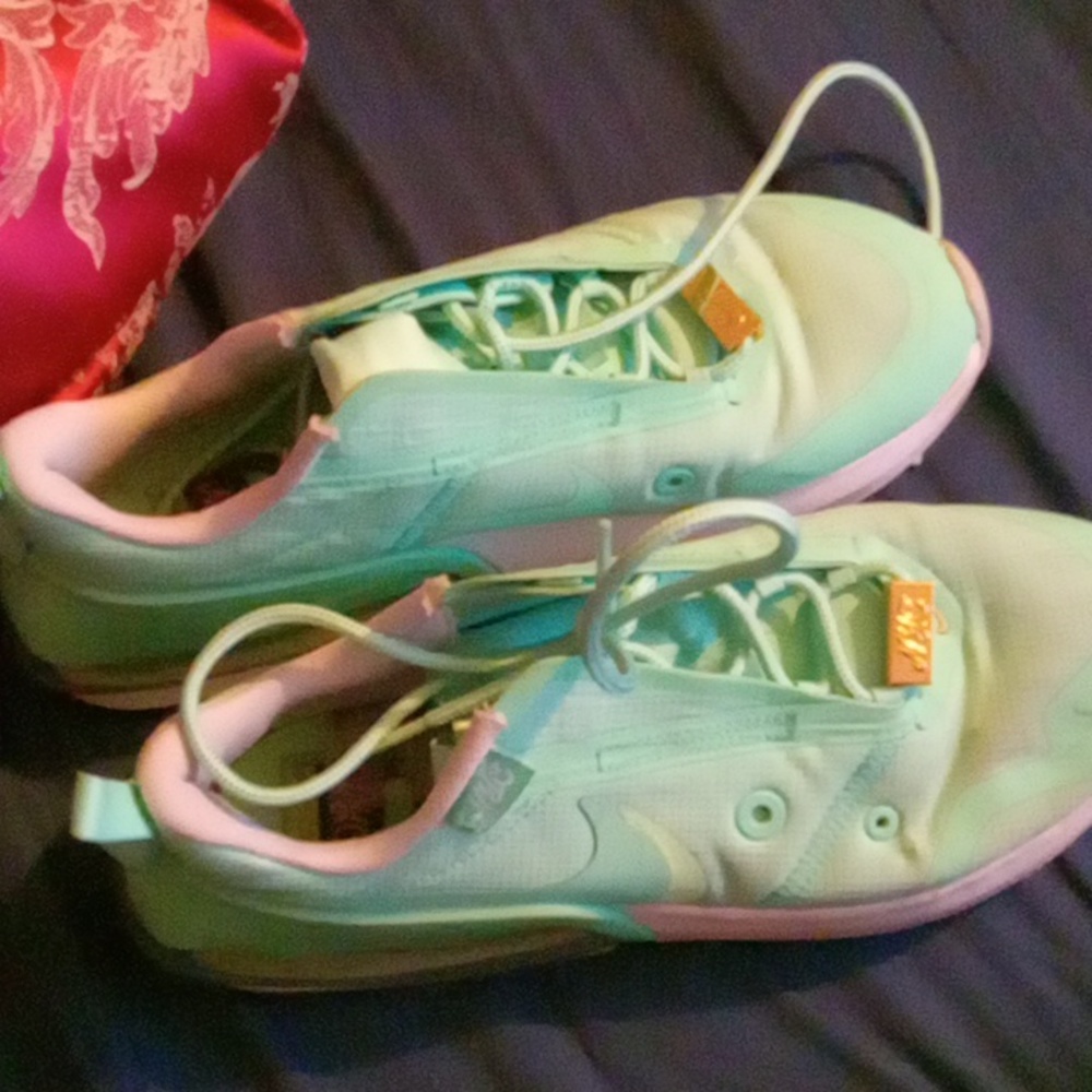 Green nike sneakers